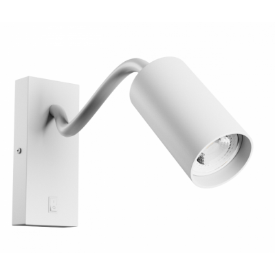 SQUALLA VARIOSA FLEXI SWITCH GU10 KINKIET 230V IP20 55x100x410MM BIAŁY OKRĄGŁA (SLIP006023)